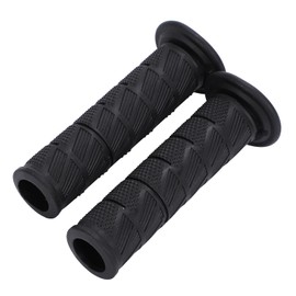 nakira Bike Grip Moped Handle 0.9 inch (22.2 mm) Thru Rubber B Type (Black)