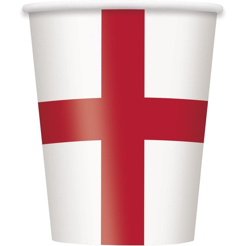 SHATCHI 20Pcs England Paper Cup St George Party Supplies for