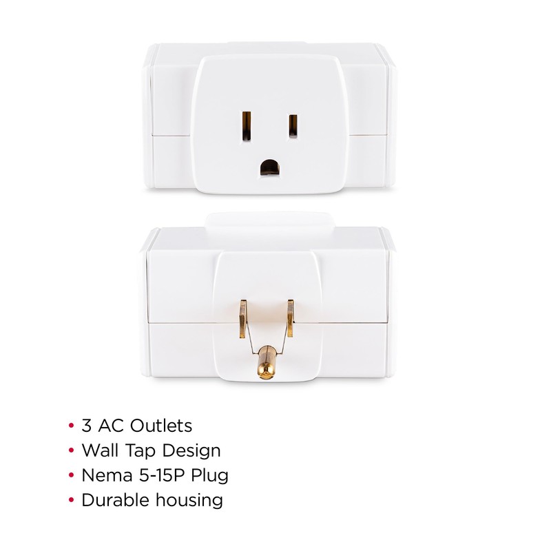CyberPower GT3WT 3-Outlet Adapter, Wall Tap Plug, NEMA 5-15R Outlets