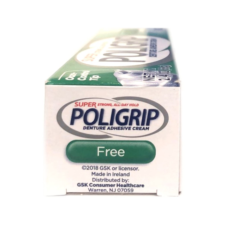 Super Poligrip Denture Adhesive Cream: 2 Packs of 2.4 Oz