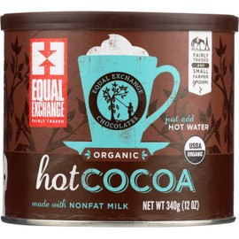 Equal Exchange Organic Hot Cocoa Chocolate Mix, Made with Non Fat Milk, Fairly Traded, 12 Ounce (Pack of 6)