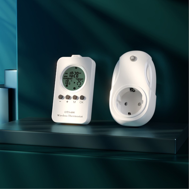 Wireless Plug in Thermostat LCD Remote Control Digital Display Temperature