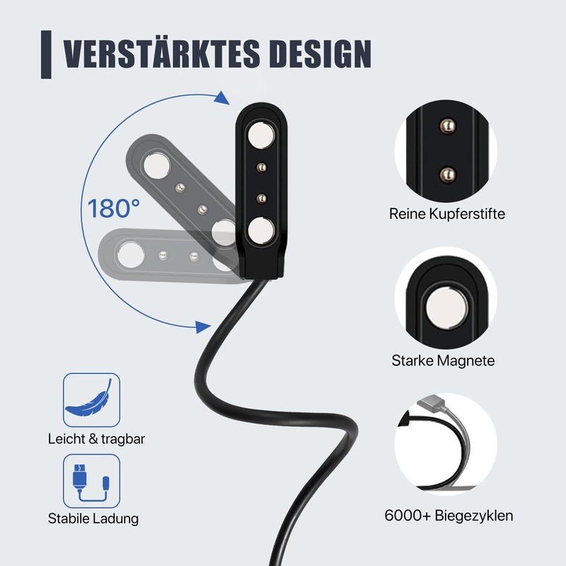 WalkerFit 1 Pack Universal Smart Watch Charging Cable Magnetic Accessories