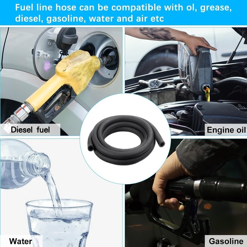 TOP-VIGOR 16mm ID Fuel Line Hose, 26mm OD Fuel Pipe,
