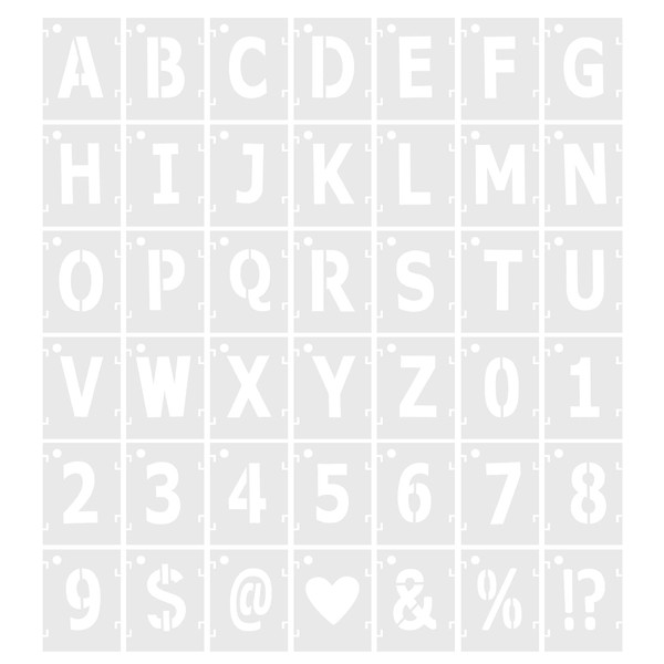 PATIKIL 42pcs 152.4mm Letter Number Stencils 152.4mm Wide Reusable Plastic