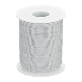 sourcing map Braided Lift Shade Cord, 1mm 109 Yards Roman Shades Cord Braided Nylon Cord String Necklace Bracelet String Cord for Roman Blind Shade Rollers DIY Craft, Light Gray