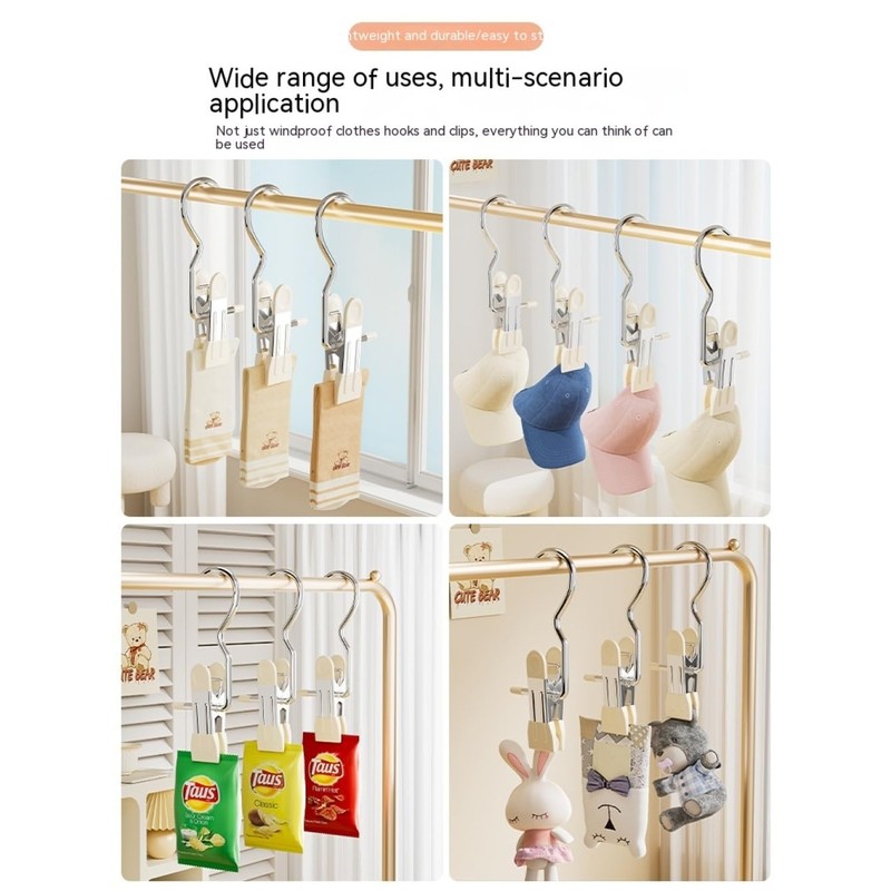 10/30/50Pcs Space-Saving Clothespin, Upgrade Double Head Clamp Dipped Hanger for
