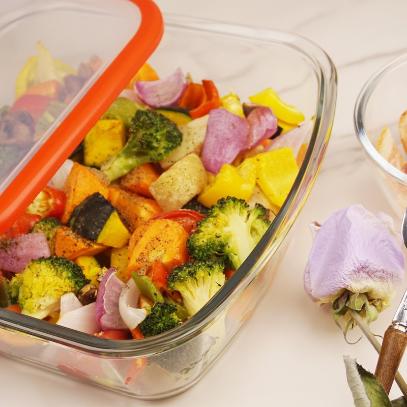 CGNWEEPS 9×9in Square Glass Baking Dish with lid, 2.6QT Deep