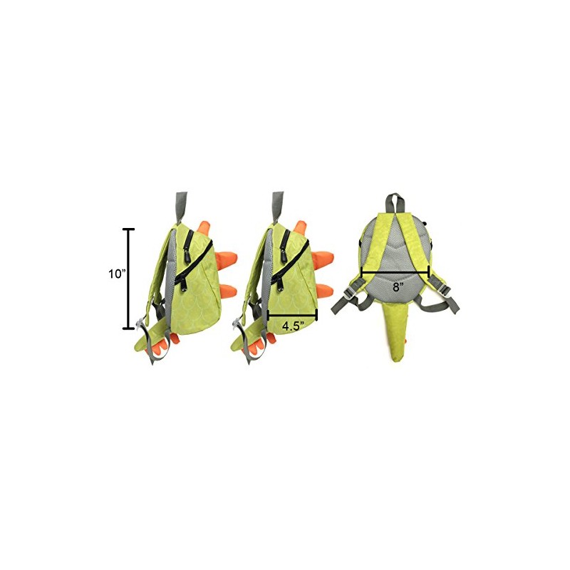 Wrapables Children’s Dinosaur Backpack Schoolbag, Light Green