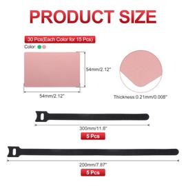 PATIKIL Metal Business Card 0.21mm Thick 3.4x2.1 Inch, 30 Pcs Anodized Aluminum Blank Laser Engraving Cards with Cable Ties for Multipurpose House Office, Rose Gold/Green