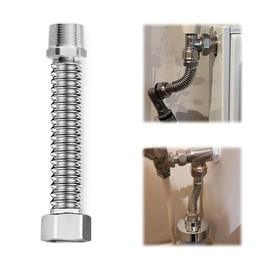 3/4 Inch Corrugated Pipe, Stainless Steel Flex Hose, 3/4 Inch Reinforced Hose, Extendible Flexible Universal Connection Pipe, Water Pipe, 3/4 Inch for Toilets Bathtubs Taps