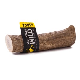 MOUNTAIN WILD Whole Antler Dog Chew, Mineral-Rich Antlers for Dogs, No Mess, No Odor, Long Lasting for Aggressive Chewers, for Medium and Large Dogs (Large)