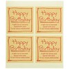 Gift Stickers Birthday Square Kraft Paper Natural (60 Sheets) BD-6S