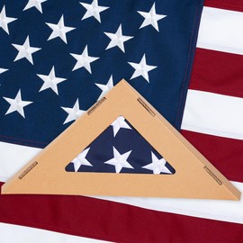 SYII Memorial Flag 3x5 FT Cotton American Flag, Heavy Duty USA Burial Casket Flags, Embroidered Stars, with 2 Brass Grommets, USA Military Flags for Display Case