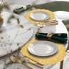 SMUAENSS 50 PCS Gold Glitter Paper Placemats, Paper Placemats Disposable,