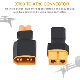 2Pairs XT30 to XT60 Adapter Male Female Connector Plug Set Compatible with RC Lipo NiMH Battery Car Truck Airplane FPV ESC Balance Charger Motor Controller (4pcs/lot)