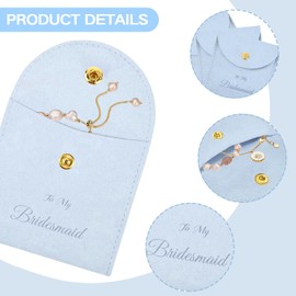 Dinana Jewelry Bags Bridesmaid Gifts Set of 8 Velvet Small Jewelry Pouch with Button Bracelet Earring Necklace Packaging Bridesmaid Proposal Gift Bags Bridal Party Favors Gifts-Light Blue