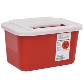 DMI Multi-Purpose Sharps Container with Sliding Lid, Biohazard Needle and Syringle Disposal Container, 1 Gallon
