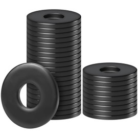 qingmeng Pack of 30 Washers M5 x 16 mm Flat Body Washers 304 Stainless Steel Black Large A2 V2A Washers Set, Spacers Door Underlegs