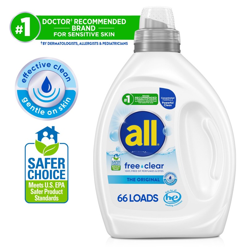 all free clear, Original, Liquid Laundry Detergent for Sensitive Skin,