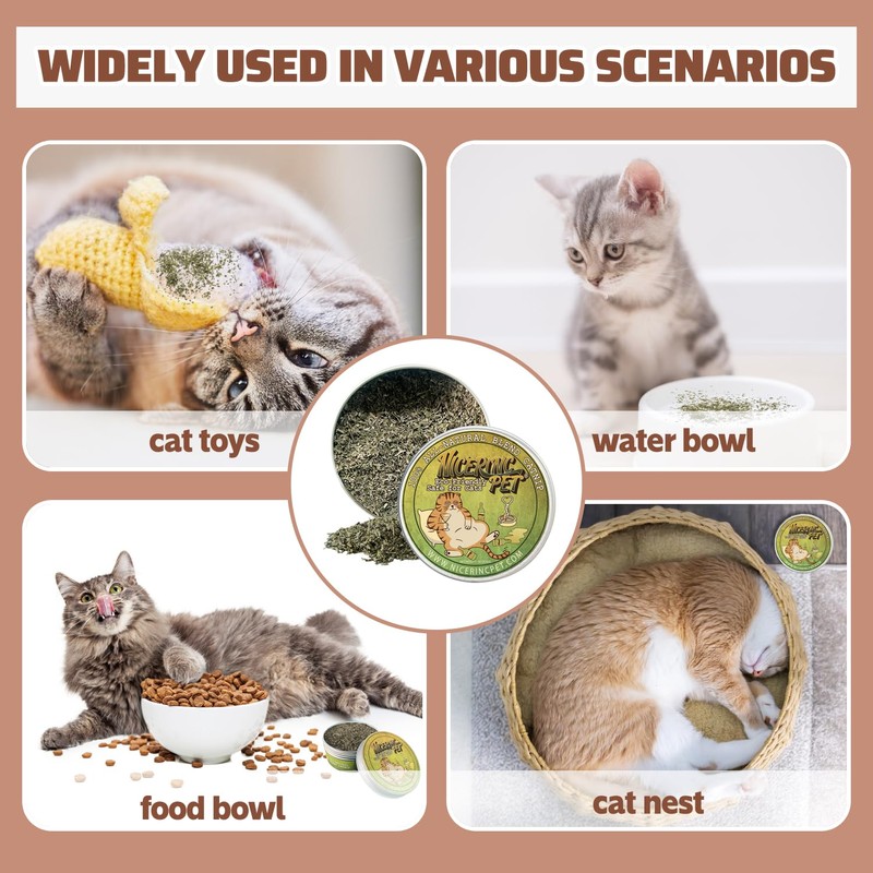 NICERINC PET Organic Fresh Dried Catnip for Cats,100% Natural,Safe &