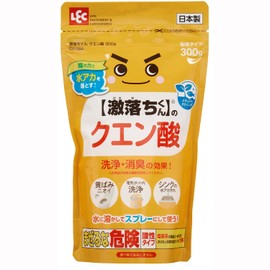 LEC [Gekiochi-kun] Citric Acid Powder Type 10.6 oz (300 g) / Removes Water Stains with the Power of Acid/Also for Dirt in Electric Pots, Sinks, and Toilets