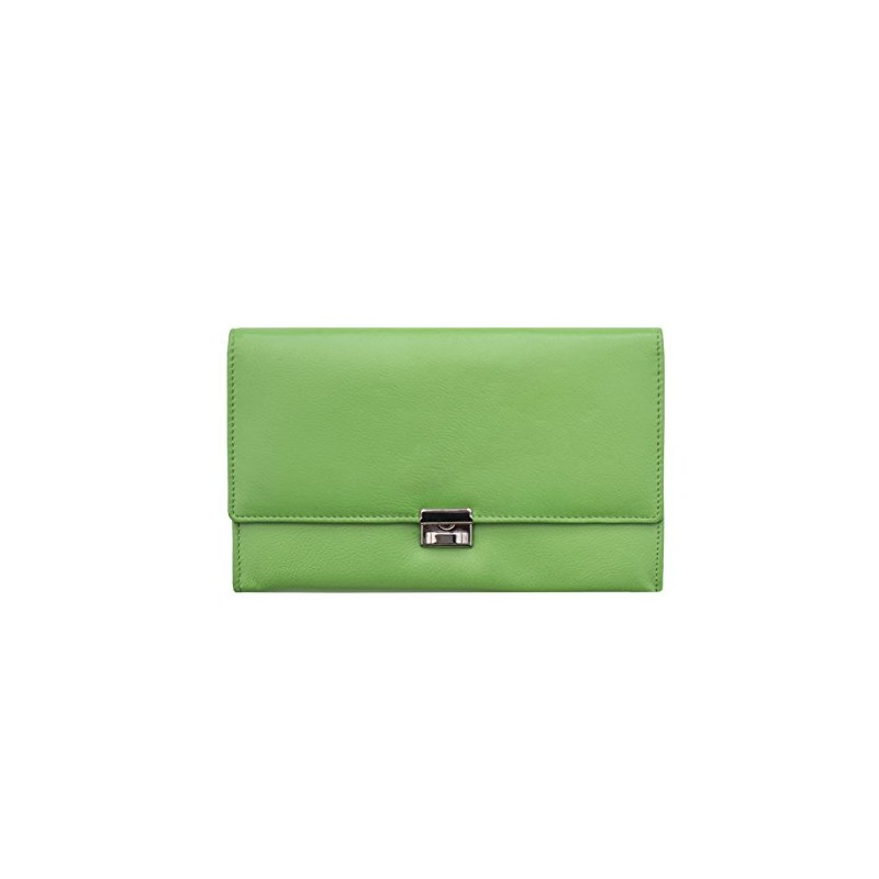 Prime Hide Soft Leather Travel Planner Wallet RFID Blocking Green