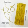 200 Pcs 6" Garden Plastic Plant Twist Ties Reusable Yellow