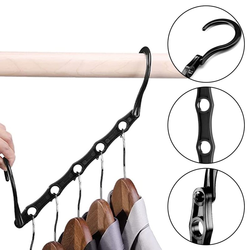 Ncheli Pack of 4 5-in-1 Clothes Hangers, Space-Saving, Rotating Magic