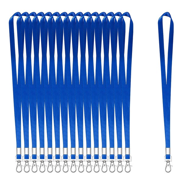 XHDA 50PCS Blue Lanyards for Neck, Lanyards for ID Badge,