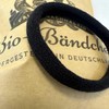 30 Stück Bio Bändchen - schwarze Haargummis aus Bio-Baumwolle kbA