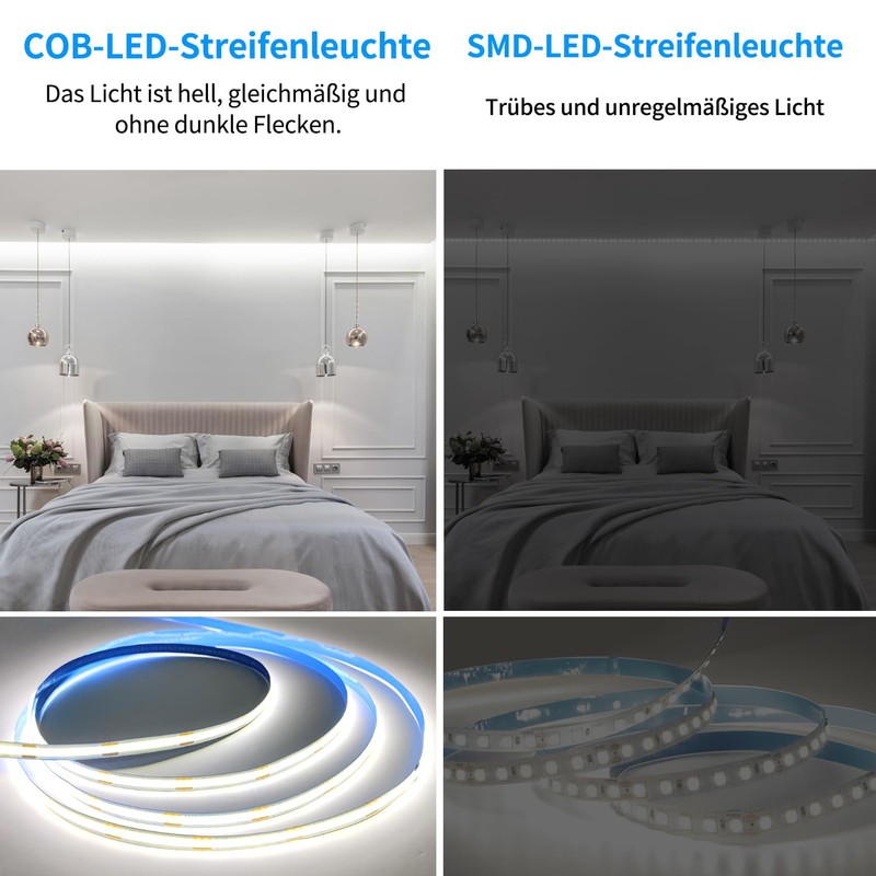 Yeewhale 30 m Dimmable COB LED Strip 6000 K White