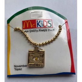 McKids Jewelry November Birthstone 14” Necklace With Movable Pendant New on Card