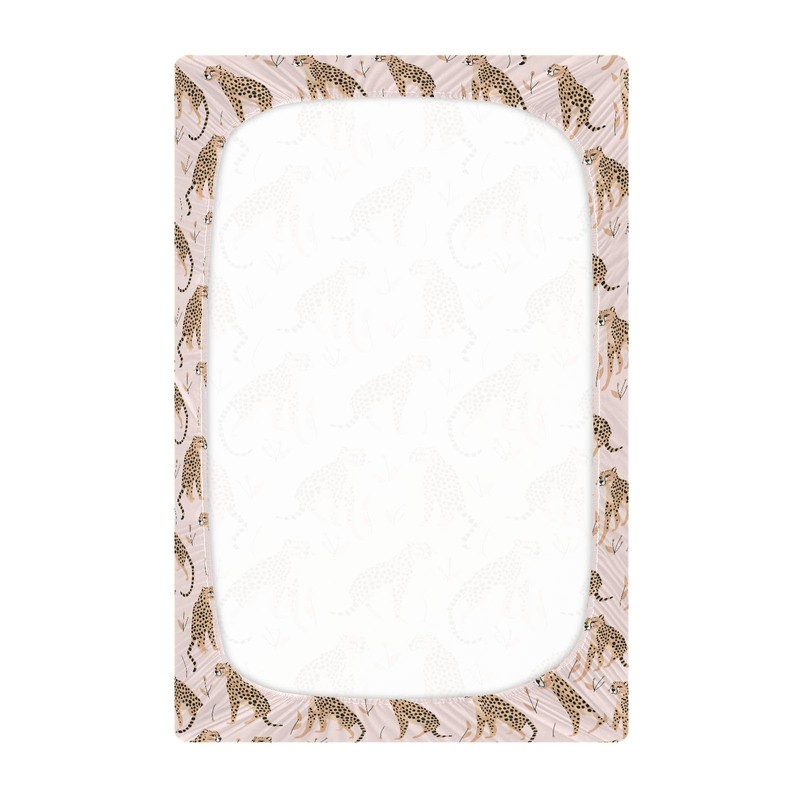 Cheetah Leopard Crib Sheets Stretchy Portable Sheets for Baby Toddler