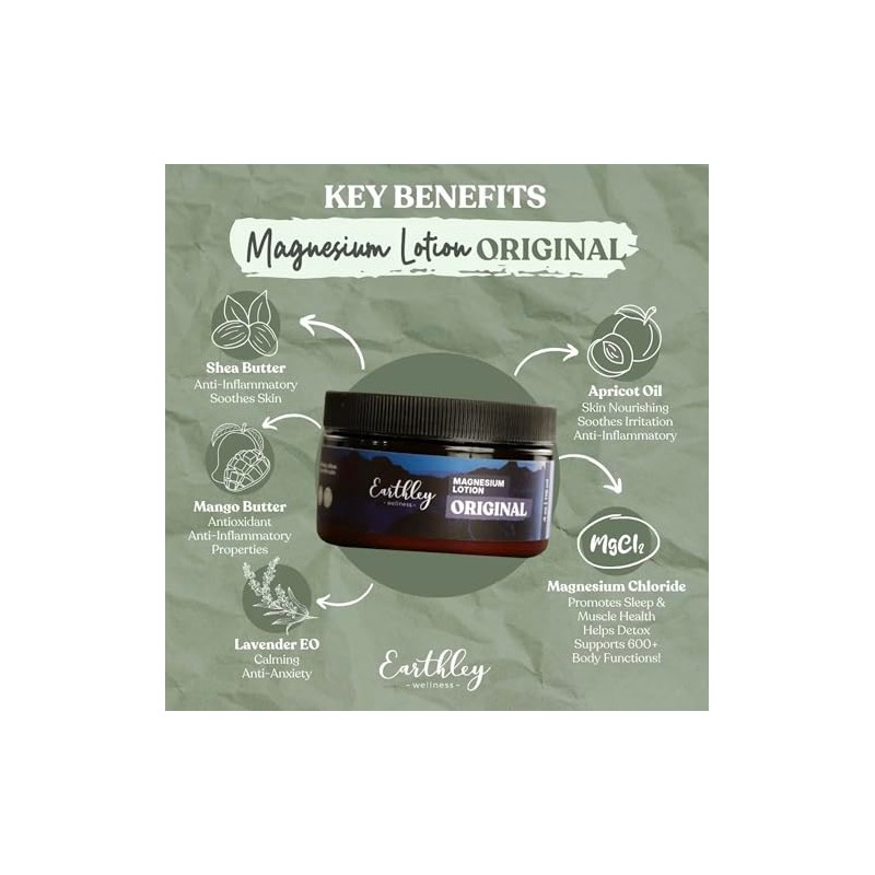 Earthley Wellness, Good Night Lotion, loción de magnesio, aceite de