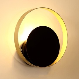 Futchoy Moon Round Nordic Style Wall Sconce Hallway Metal LED Wall Lamp Lighting 3 Color Change,Led Home Aisle Corridor Living Room Entrance Hall Wall Lamp for Living Room Bedroom Bedside Indoor