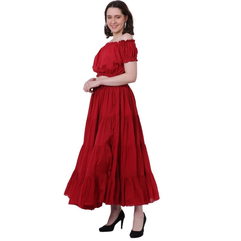 Wevez - Falda de algodón de color liso para mujer,