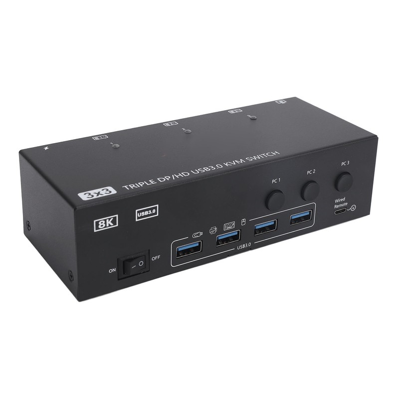 DisplayPort HD USB3.0 KVM Switch 8K At 60Hz 4K At