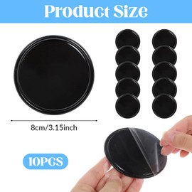 JIYIN 10 Pack Black Sticky Gel Pad, Round Silicone Sticky Gel Pad for Car Dashboard, Multi Function Removable Anti-Slip Pads Gels Holder for Cell Phone, Glass, Mirrors, Keys, GPS