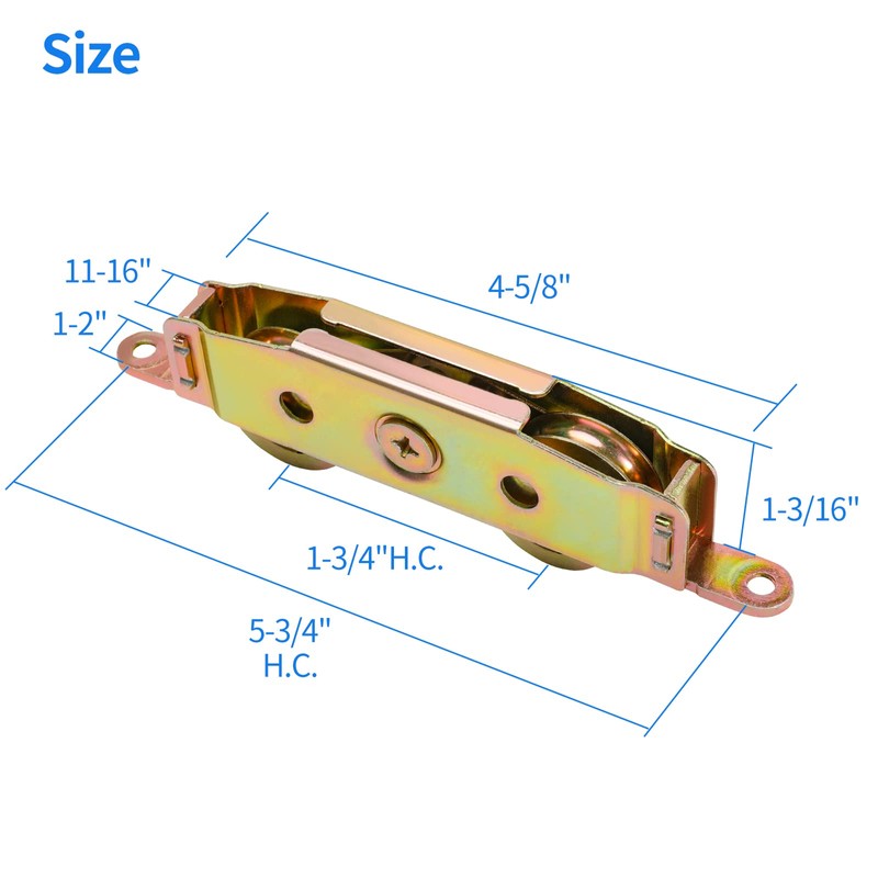 Huazu Heavy-Duty Sliding Door Rollers - 1-1/4" Steel Ball Bearing,