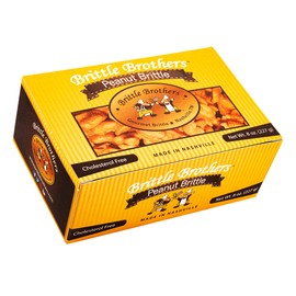Brittle Brothers Peanut Brittle - 8 oz Box - Voted #1 America - 4 x's more Nuts! - Cashew Pecan Bacon Corporate Gift Candy Snack Birthday Sampler Christmas Mother Father Graduation Office Mix Valentines Day Party