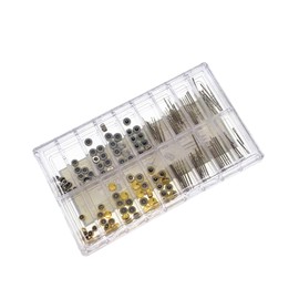FOMIYES 170pcs Watch Crown Parts Repair Kit Assorted Spring Bar Accessories with Tube Stems for Watchmakers for Collectors Professionals Organized Compartment Container