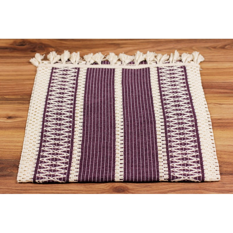 Knitted Tasseled Table Runner, Organic Cotton, Many Colours, Green, Beige,