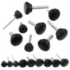 Swpeet 20Pcs M5 x 30mm Black Round Male Thread Knurled