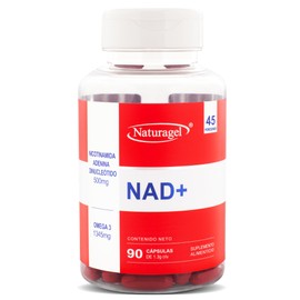 Naturagel NAD 100 Puro con Omega 3, 90 cápsulas de 1,300 mg  Potente Antioxidante Celular, Premium                                                    