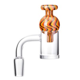 Domeless Quartz Banger Kit Includes Novelty Colourful Cover and 4 Rolling Beads Compatible with Nails Rigs Water Bongs Hookah Pipe (Colour 1)