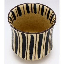 Seto Ware 070-0013 Hiroyuki Kato Tea Cup Approx. Diameter 3.1 x Height 3.1 inches (8 x 7.8 cm), Capacity: Approx. 6.9 fl oz (170 ml), Straw Hand, Drum Shape, Blue, Made in Japan