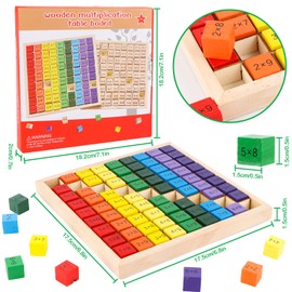 Numbers Learning for Primary School Students, Montessori Maths Learning Board Toy, Wooden Calculation Board 1x1-9x9, Maths Educational Toy, Calculation Board Maths Learning, Math Games, Educational