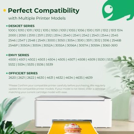 COLORETTO 61XL Ink Cartridges for Deskjet 2549 2541 2540 1510 1512 3050 3510 Envy 4500 4502 5530 OfficeJet 4630 4635 Printers as Replacement of HP 61 XL hp61 hp61xl hp Ink 61 (2 Black)