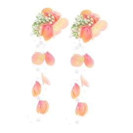 Healeved Artificial Wedding Hairpin Decorative Bridal Headdress with Tassel Floral Hair Clips for Women Lightweight Barrette for Beach Party Vacation Wedding Hairstyles